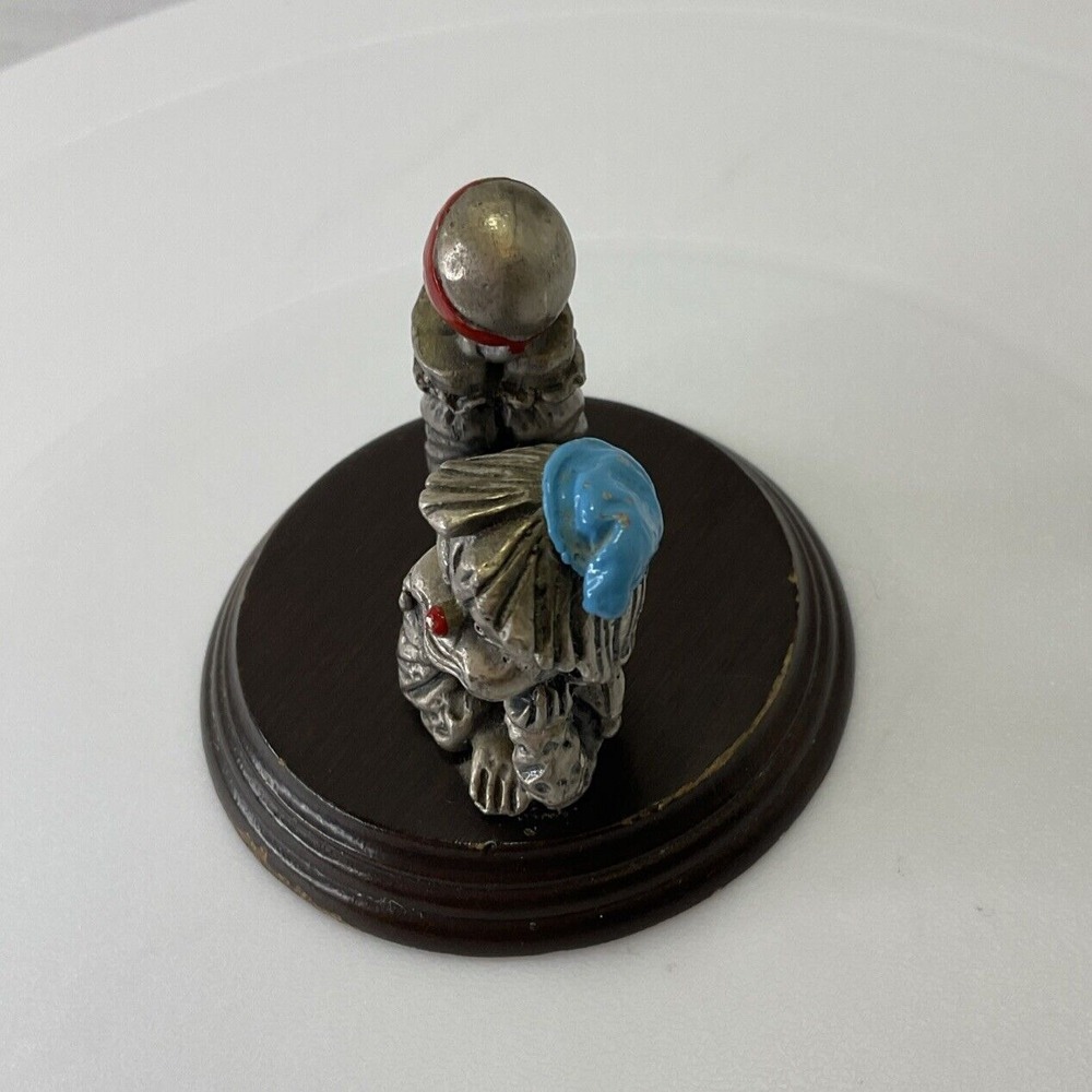 Vintage‎ George Good Pewter Clown Balancing Ball On Feet Figurine on Wood Base - Picture 2 of 6